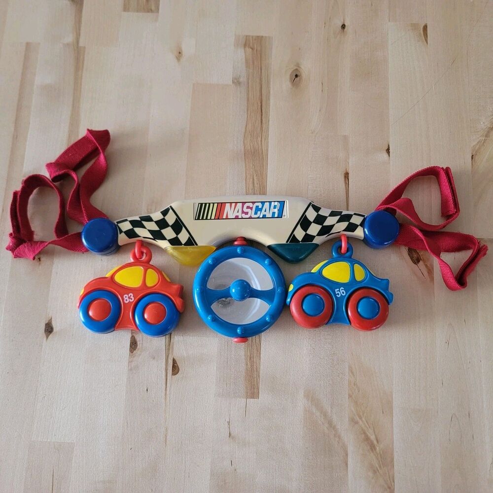 Vintage Safety Ist NASCAR Musical Light up Carrier Toy Infant Crib Mobile